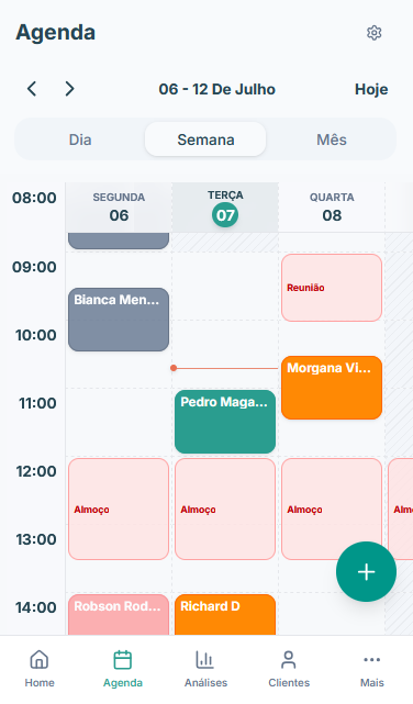 Tela de agenda Combinei
